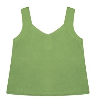 Regata Feminina Plus Size Visco Tricot Secret Glam Verde
