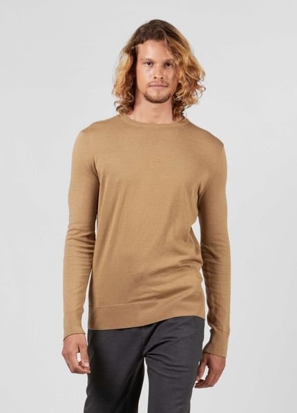 Sweater Tricot Classic Cotton Ii-Caqui - Marca Osklen