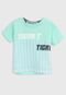 Camiseta Tigor T. Tigre Infantil Listrada Verde/Branco - Marca Tigor T. Tigre