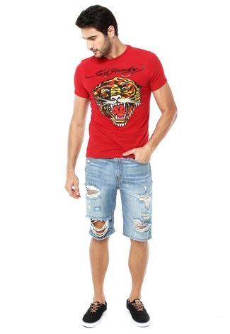 Camiseta Ed Hardy Lion Vermelha