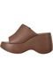 Tamanco Feminino Mule Flatform Anabela Plataforma Sola Macia Caramelo - Marca Gigil