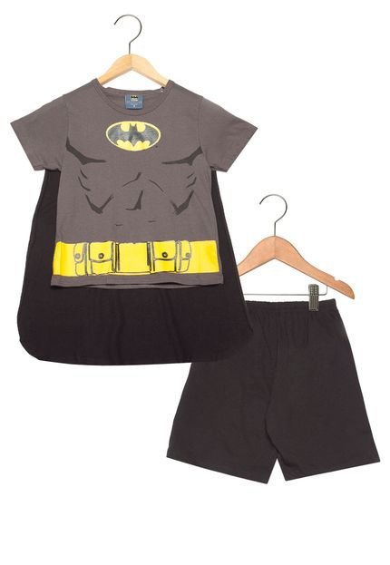 Pijama Lupo Batman Infantil Cinza/ Preto - Marca Lupo