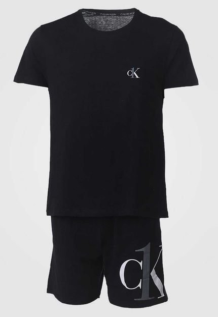 Pijama Calvin Klein Underwear Logo Preto - Marca Calvin Klein Underwear