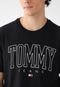 Camiseta Tommy Jeans Reta Estampada Preta - Marca Tommy Jeans
