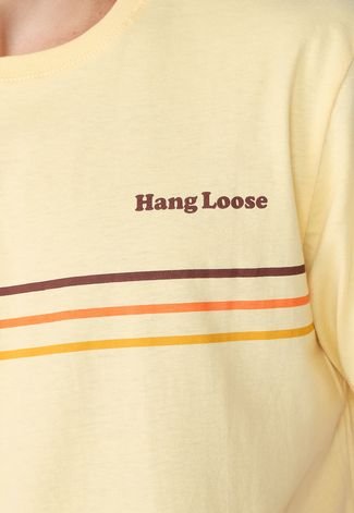Camiseta Hang Loose Sunset Listrada Amarela