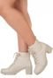 Coturno Gigil Bota Salto Grosso Baixo Off White - Marca Gigil