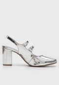 Scarpin Slingback Via Marte Boneca Prata - Marca Via Marte