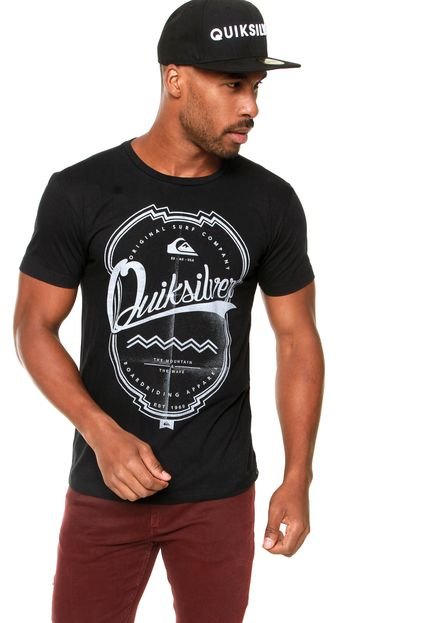 Camiseta Quiksilver Slim Fit Brasão Preta - Marca Quiksilver