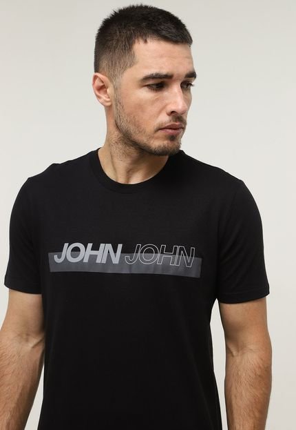 Camiseta John John Logo Preta - Marca John John