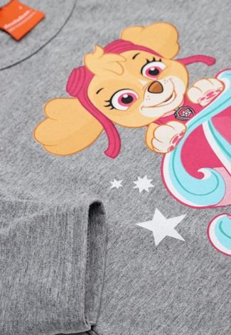 Camiseta Infantil Manga Longa Malwee Kids Estampada Cinza