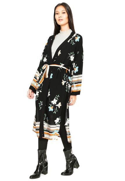 Kimono Acrobat Floral Preto - Marca Acrobat