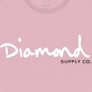 Camiseta Diamond OG Script Tee Masculina Rosa