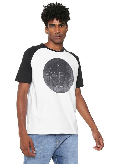Camiseta O'Neill Raglan Mars Branca/Preta - Marca O'Neill