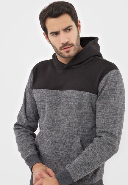 Moletom Flanelado Fechado Quiksilver Keller Block Hood Cinza - Marca Quiksilver