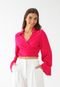 Blusa Cropped Forum Transpassada Pink - Marca Forum