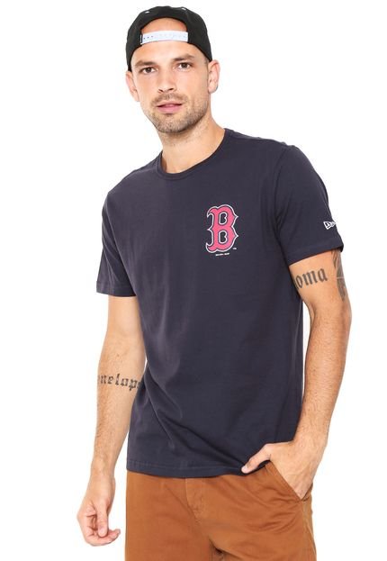 Camiseta New Era Logo Boston Red Sox Azul Marinho - Marca New Era