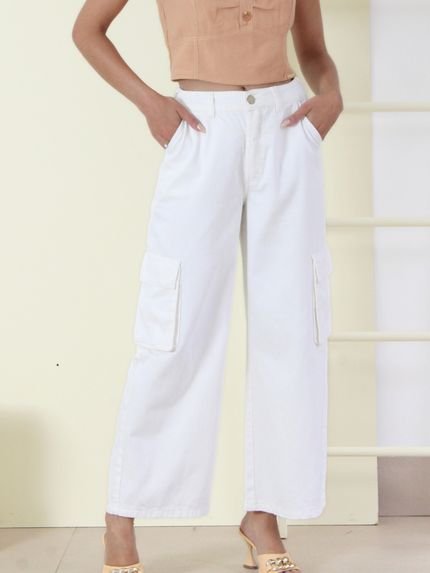 Calça Cargo Sisal Jeans Sarja Off-white - Marca Sisal Jeans