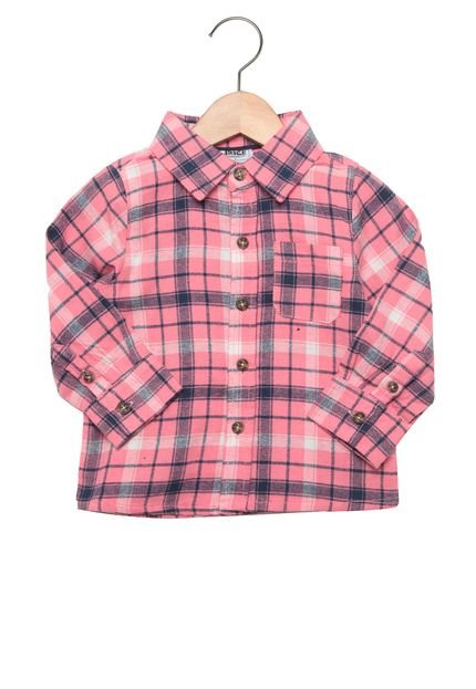 Camisa Trick Xadrez Infantil Rosa - Marca Trick