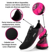 Kit Tênis Feminino Esportivo para Academia e Corrida com Relógio Digital Slim - Marca Ferrareto Calçados