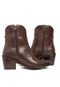Bota Western Texana Cano Curto Couro Bico Fino Country Feminina Chocolate Rado Shoes - Marca RADO SHOES