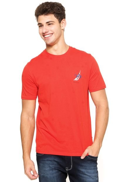 Camiseta Nautica Estampada Vermelha - Marca Nautica