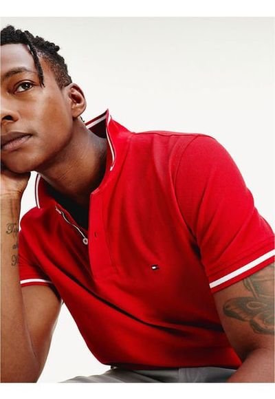 Polo rojo tommy hilfiger outlet