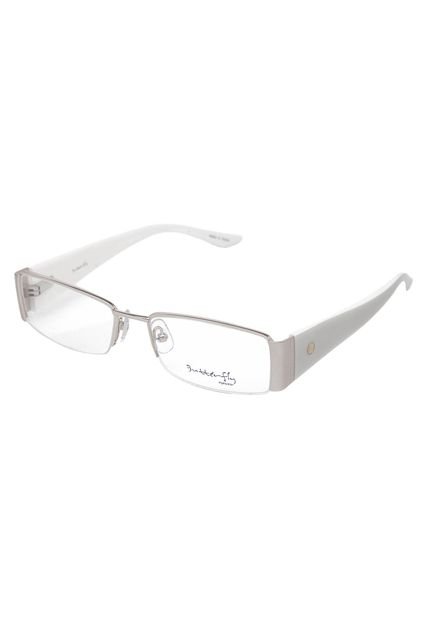 Óculos de Grau Geométrico Prata/Branco - Marca Butterfly