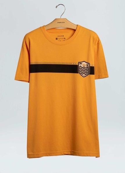 T-Shirt Vintage Brasao Futebol-Amarelo Quente  - Marca Osklen
