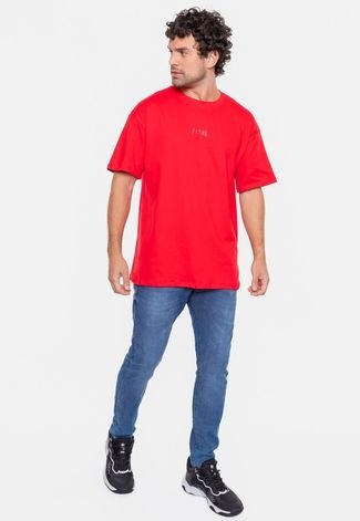 Camiseta Fatal Oversize Flame Vermelha