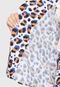Blazer Maria Valentina Animal Print Off-White/Roxo - Marca Maria Valentina