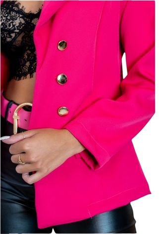 Blazer Feminino Branco Pink Flor Plus - Compre Agora Online