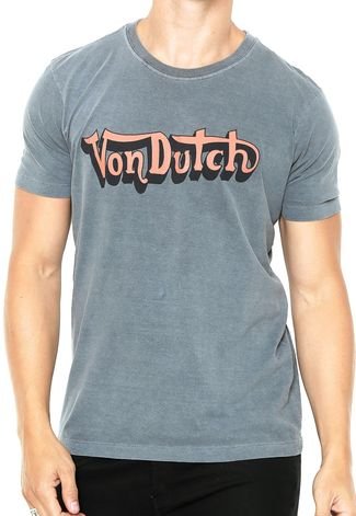 Camiseta Von Dutch  Logo Cinza