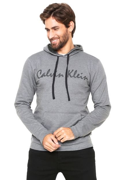 Moletom Fechado Calvin Klein Logo Cinza - Marca Calvin Klein