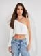 Cropped Ombro Único Off-White - Marca Youcom