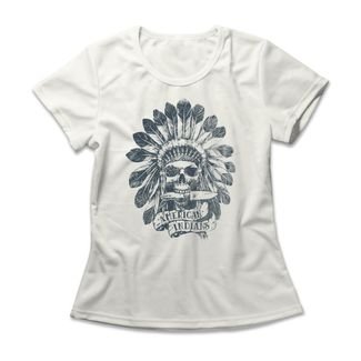 Camiseta Feminina Skull Apache - Off White