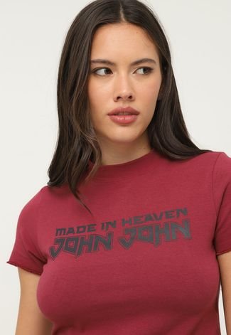 Camiseta Cropped John John Made In Heaven Vinho