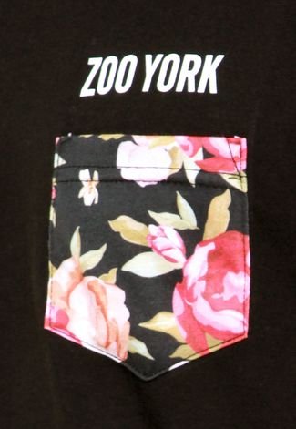 Camiseta Especial Zoo York Raglan Flower Preta