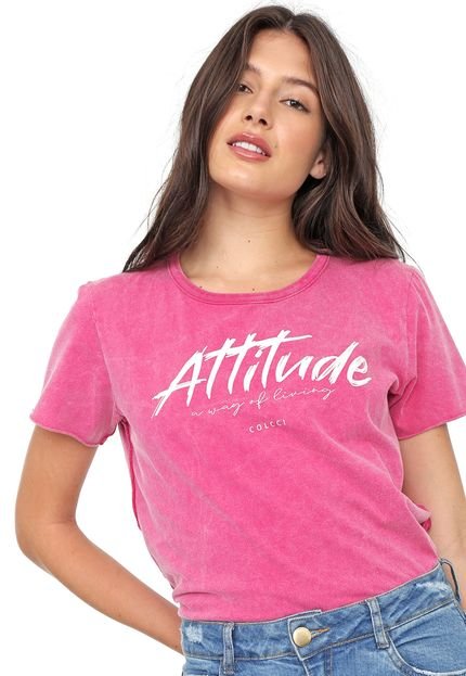 Camiseta Colcci Lettering Rosa - Marca Colcci