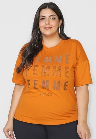 Camiseta Colcci Femme Caramelo