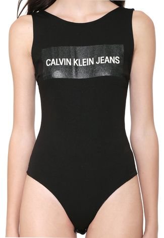 Body Calvin Klein Jeans Logo Preto