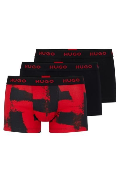Roupa íntima HUGO Conjunto Com 3 Cuecas Boxer Vermelho - Marca HUGO