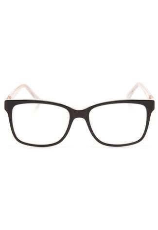 Óculos de Grau Adriane Galisteu Geométrico Verniz Preto/Branco