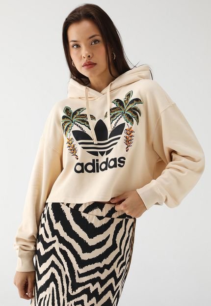 Blusa de Moletom Fechada adidas Originals Reta Farm Bege - Marca adidas Originals