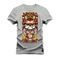 Camiseta Plus Size T-Shirt Confortável Estampada Gato Orietal  - Cinza - Marca Nexstar