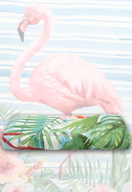 Toalha de Banho Santista Flamingo Rosa - Marca Santista
