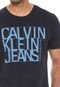 Camiseta Calvin Klein Jeans Fitted Logo Azul-Marinho - Marca Calvin Klein Jeans