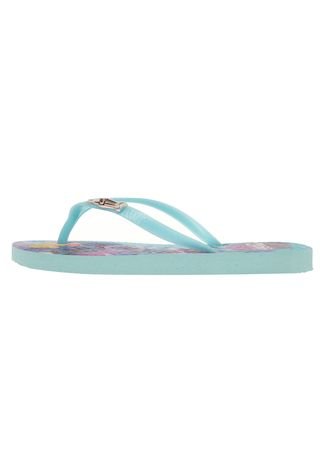 Chinelo Coca Cola Shoes Miracle Flower Blur Azul