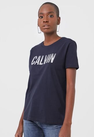 Blusa Calvin Klein Jeans White Stripes Azul-Marinho