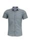 Camisa Manga Curta Amil Algodão Com Elastano Slim 1799  Cinza - Marca Amil
