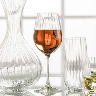 Taças de Vinho e Água Cristal 450ml Com Titânio Dream 4 peças - Haus Concept